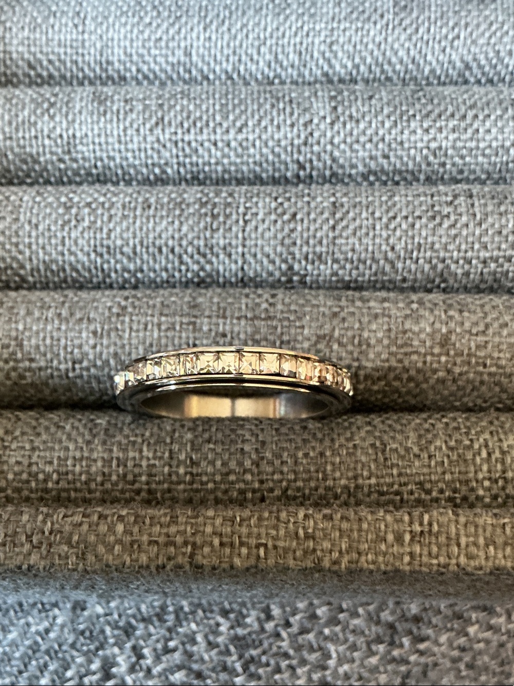 Silver Crystal Channel-Set Eternity Band NWOT